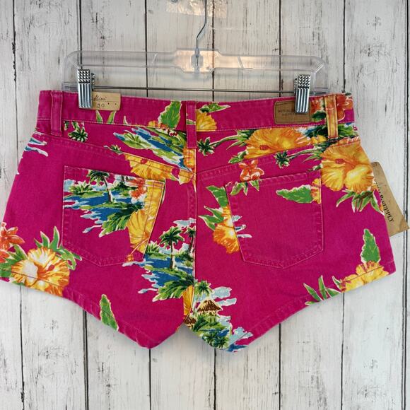 NWT Denim & Supply Ralph Lauren Pink Tropical Floral Mini Denim Shorts Size 30 - Picture 9 of 16